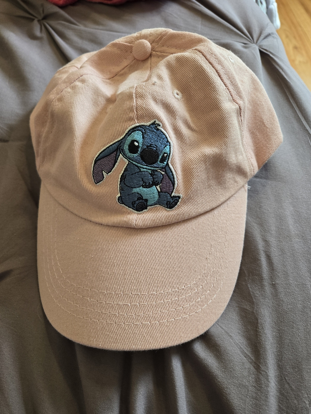 Peach Kids Baseball Cap with Stitch Embroidery
